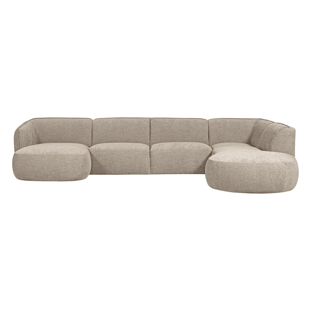 "Polly" dešinės pusės kampo sofa, U formos, smėlio spalva - Namų Idėja