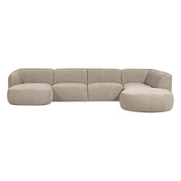 "Polly" dešinės pusės kampo sofa, U formos, smėlio spalva - Namų Idėja