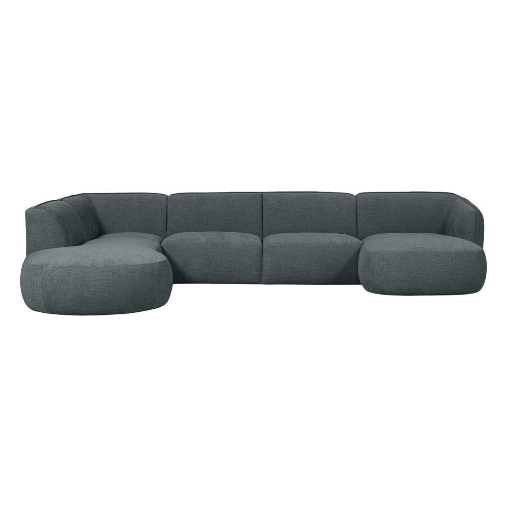 "Polly" kairės pusės kampo sofa, U formos, mėlyna/žalia - Namų Idėja