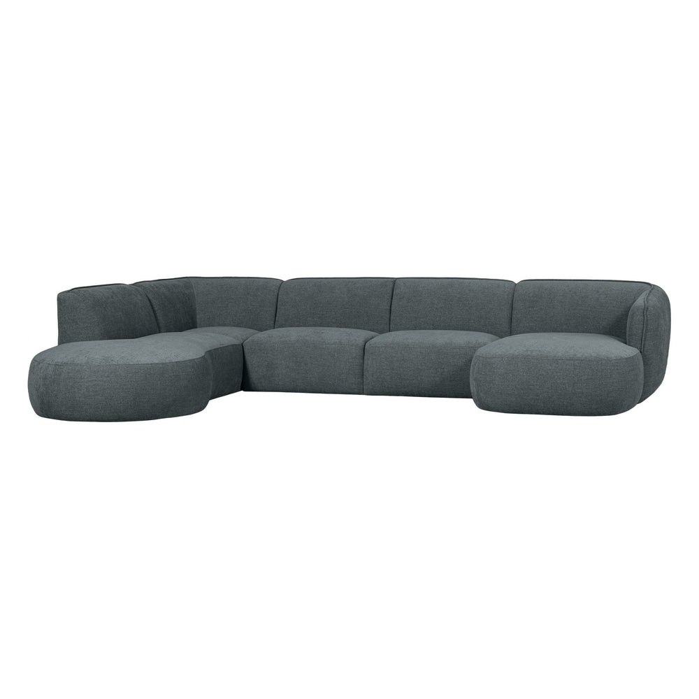 "Polly" kairės pusės kampo sofa, U formos, mėlyna/žalia - Namų Idėja