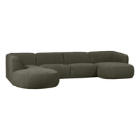 "Polly" kairės pusės kampo sofa, U formos, pilka spalva - Namų Idėja