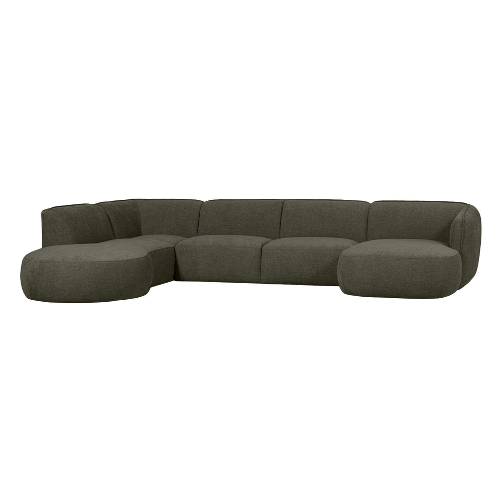 "Polly" kairės pusės kampo sofa, U formos, pilka spalva - Namų Idėja