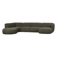 "Polly" kairės pusės kampo sofa, U formos, pilka spalva - Namų Idėja