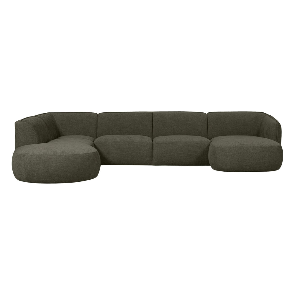 "Polly" kairės pusės kampo sofa, U formos, pilka spalva - Namų Idėja