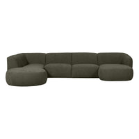"Polly" kairės pusės kampo sofa, U formos, pilka spalva - Namų Idėja