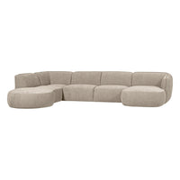 "Polly" kairės pusės kampo sofa, U formos, smėlio spalva - Namų Idėja