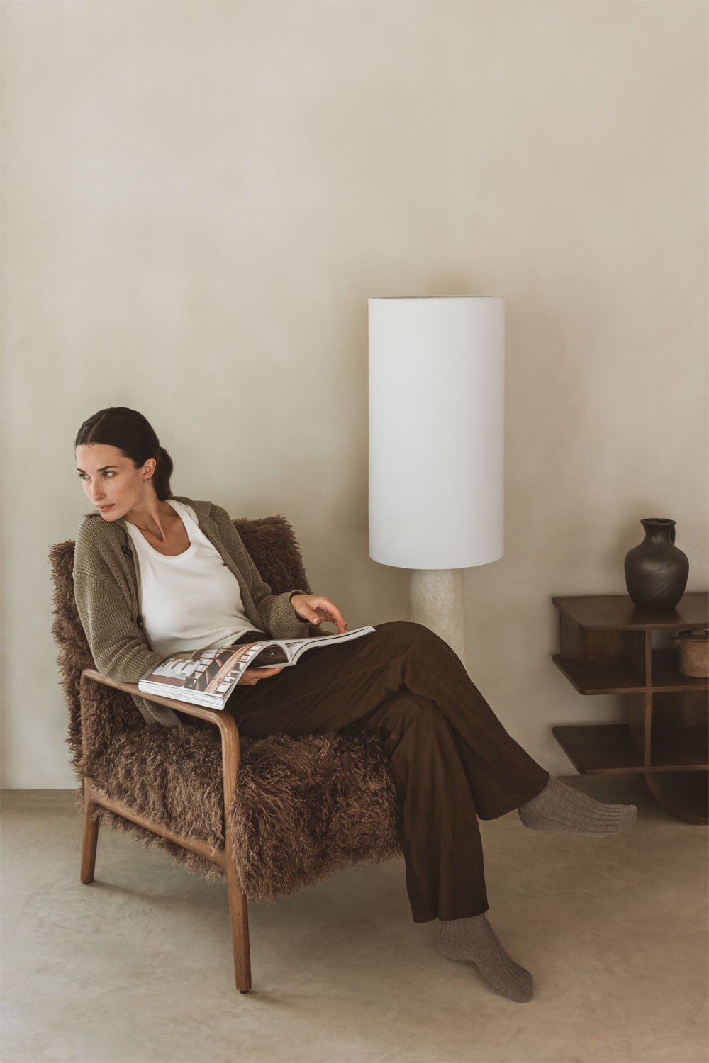 Fotelis ZENUORO, tamsiai rudas