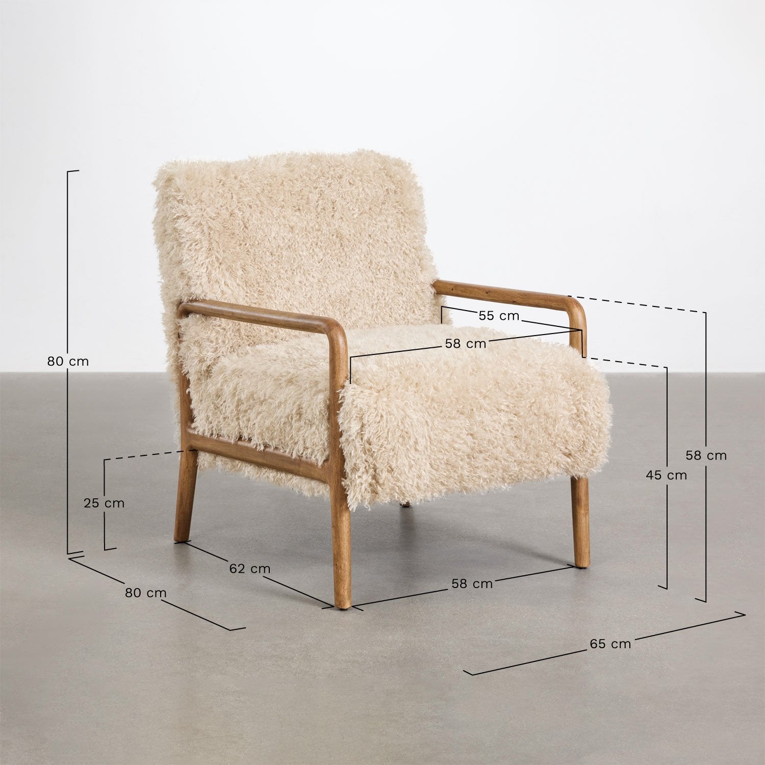 Fotelis ZENUORO, tamsiai rudas