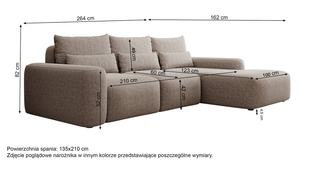 Kampinės sofos LIVA reguliuojamas atlošas