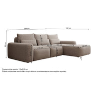 Kampinė sofa-lova LIVA, kreminė, dešinė