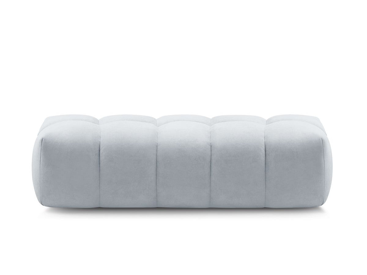 Pufas MONT-BLANC, veliūras, šviesiai pilka su pagalvėlėmis