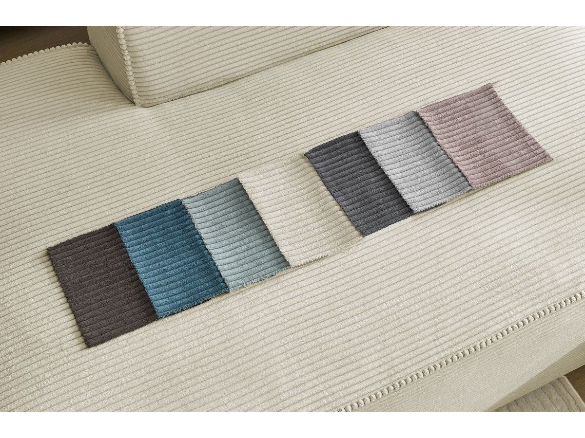 Pufas MEGEVE veliūrinis smėlinis su minkštu užpildu