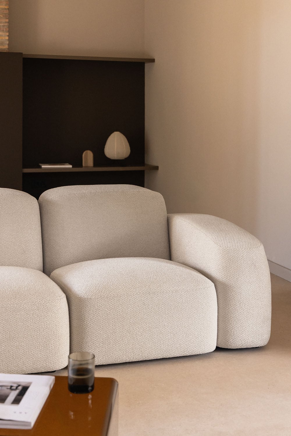 Modulinė sofa DANIELA smėlio spalvos, audinys