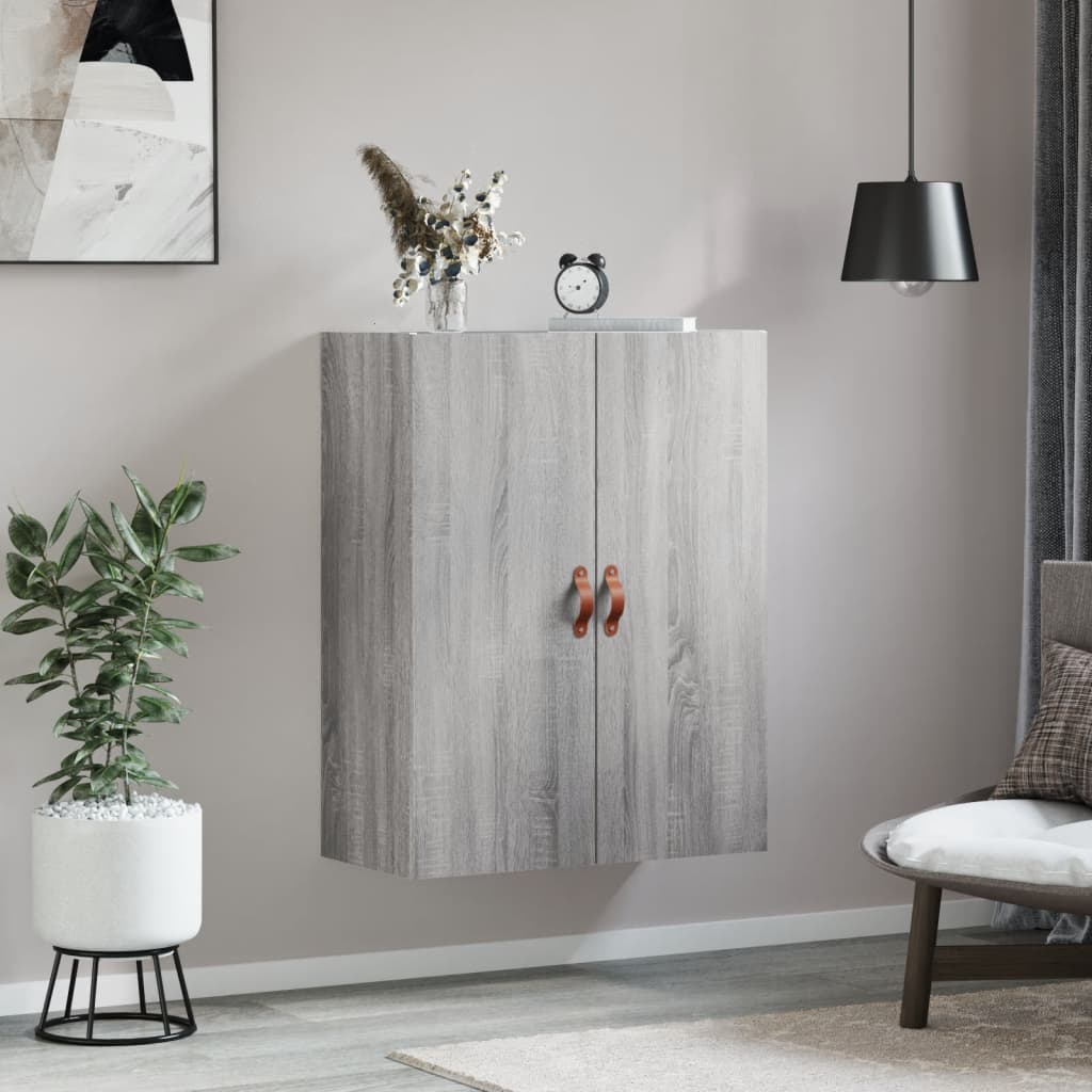 Prie sienos montuojama spintelė, pilka ąžuolo, 69,5x34x90cm - Namų Idėja