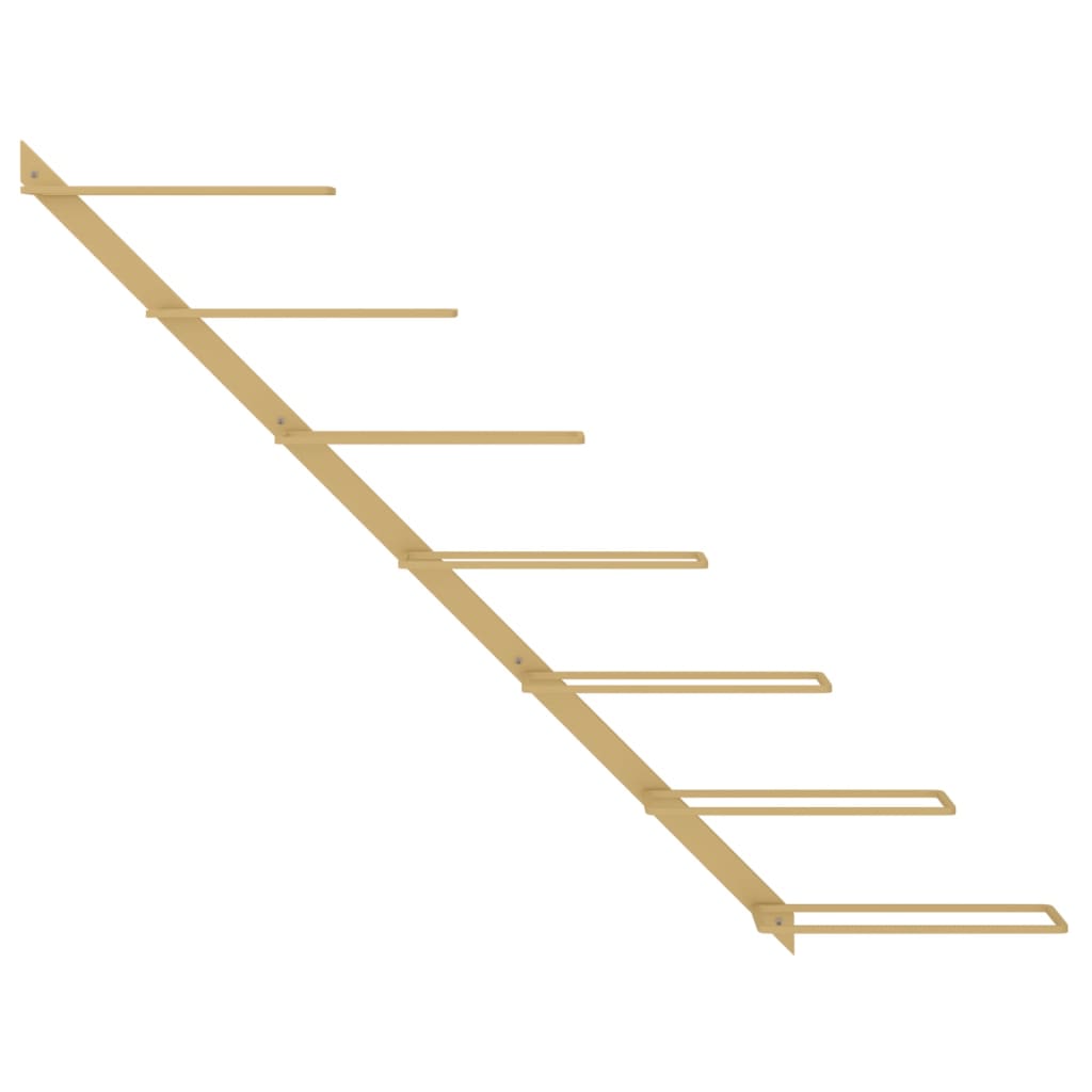 Prie sienos montuojamas vyno laikiklis, auksinis, metalas - Namų Idėja