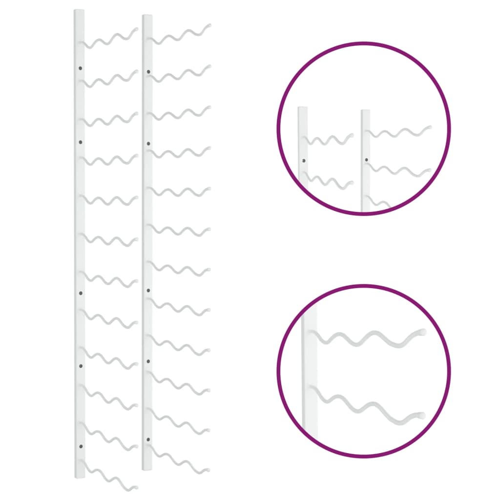 Prie sienos montuojamas vyno laikiklis, baltas, geležis - Namų Idėja