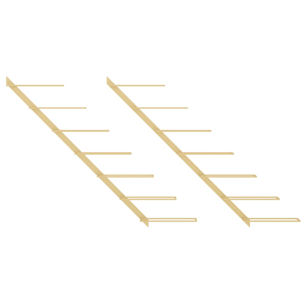 Prie sienos montuojami vyno laikikliai, 2vnt., aukso, metalas - Namų Idėja