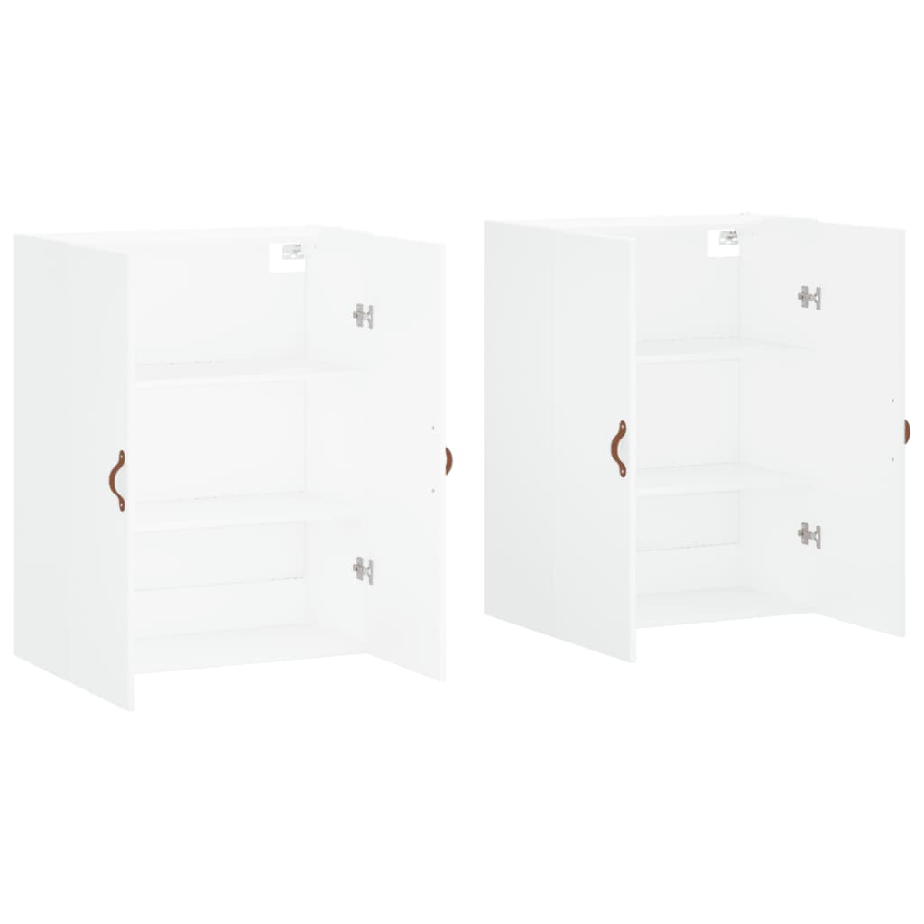 Prie sienos montuojamos spintelės, 2vnt., baltos, 69,5x34x90cm - Namų Idėja