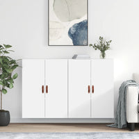 Prie sienos montuojamos spintelės, 2vnt., baltos, 69,5x34x90cm - Namų Idėja