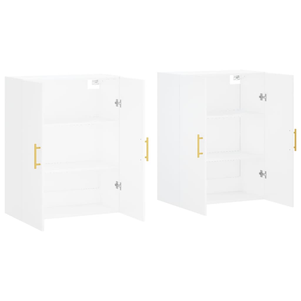 Prie sienos montuojamos spintelės, 2vnt., baltos, 69,5x34x90cm - Namų Idėja