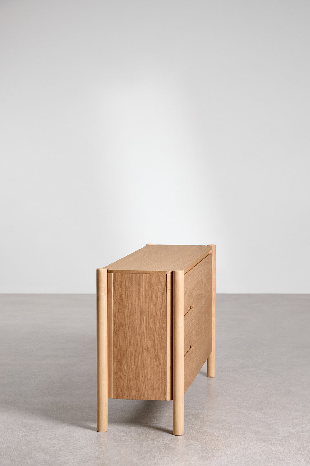 Stačiakampė komoda MNIIRA, MDF su ąžuolo faneruote