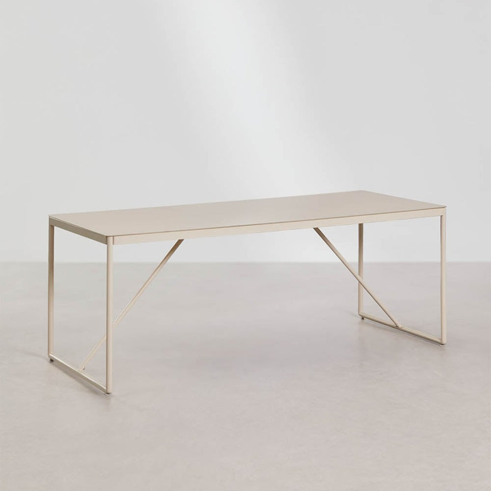 Lauko stalas ALUNAS, kreminė, 185x85 cm