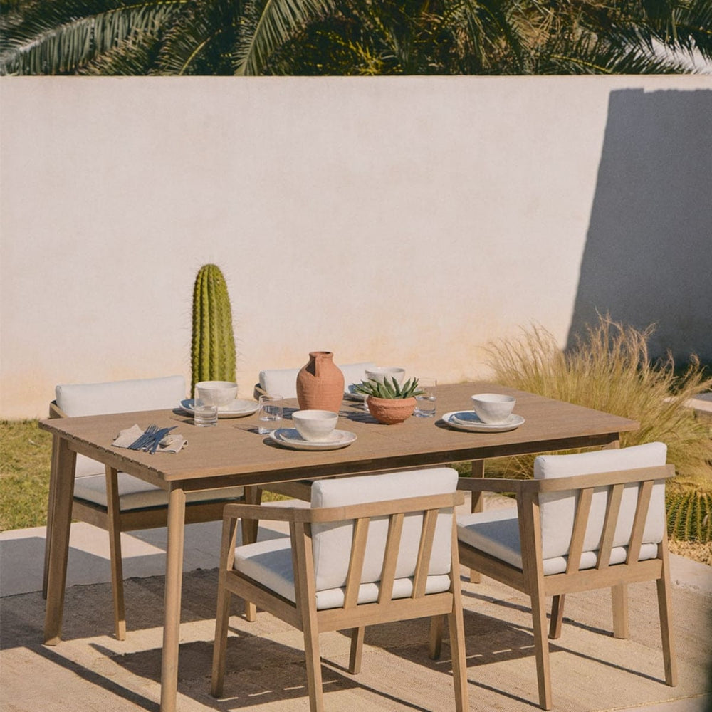 VIRVO Outdoor table, acacia, light (1 pc)