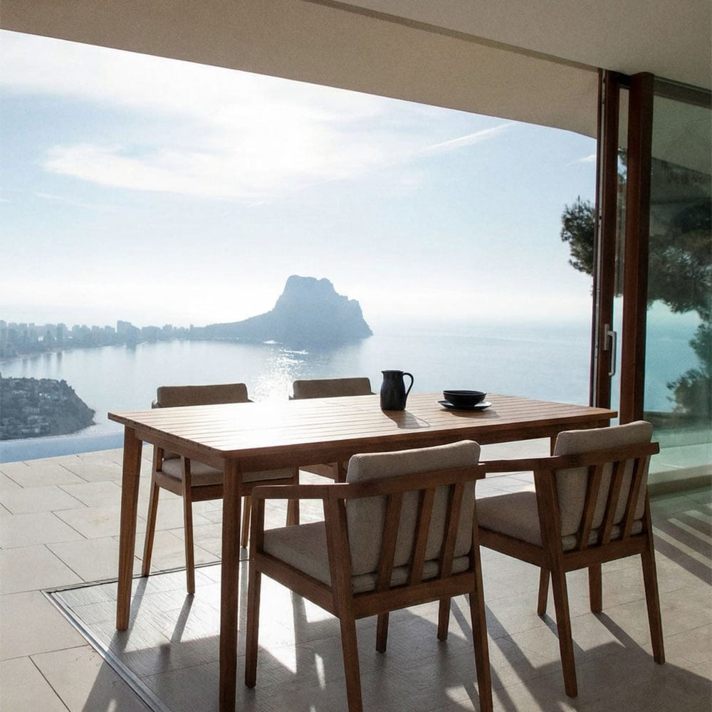 VIRVO Outdoor table, acacia, dark (1 pc.)