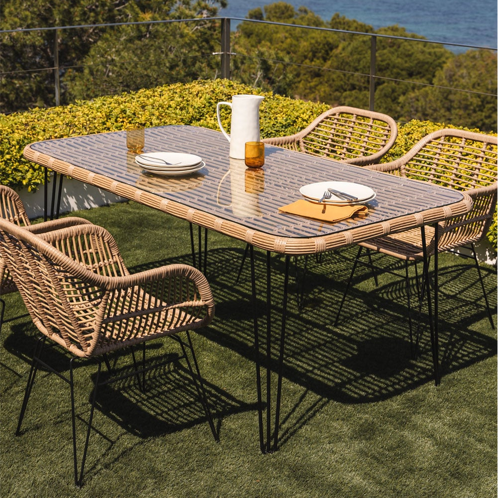 Outdoor table STABULO, rectangular, honey