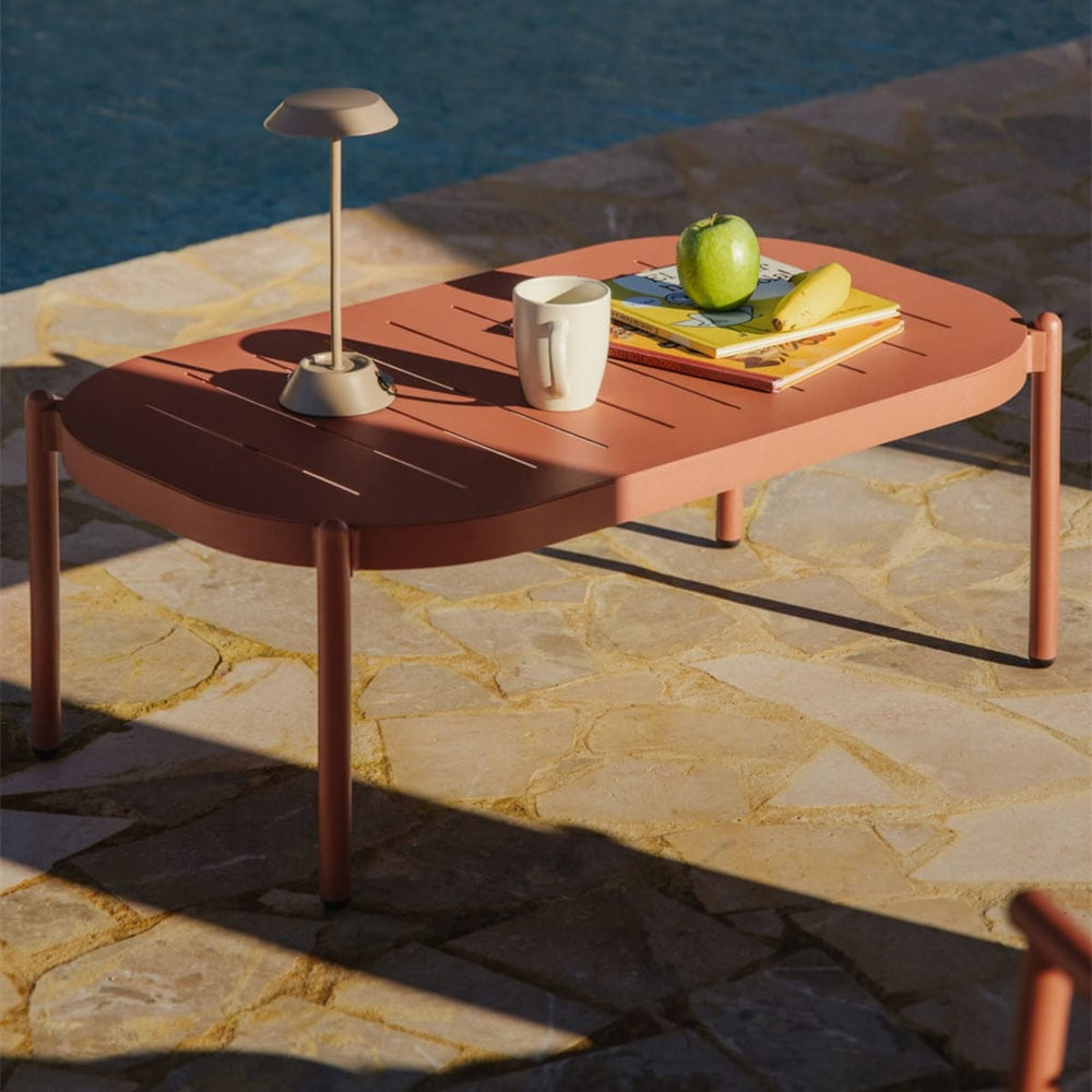 Rectangular outdoor table RATANO, aluminum, terracotta