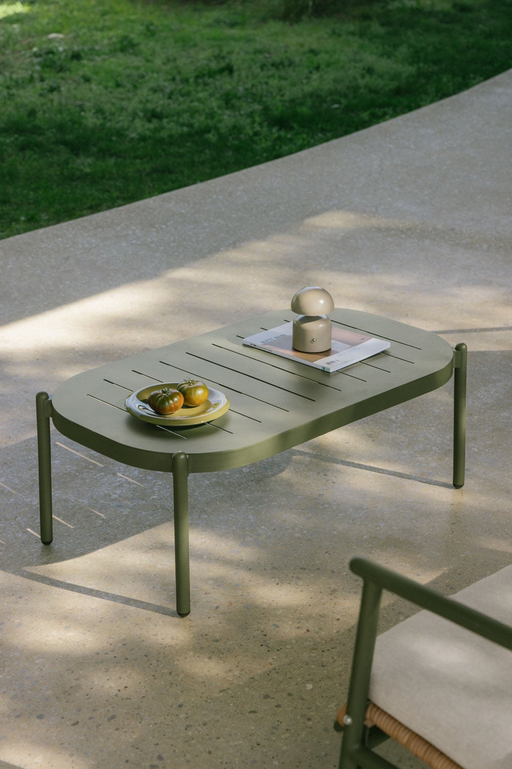 Rectangular outdoor table RATANO, aluminum, white
