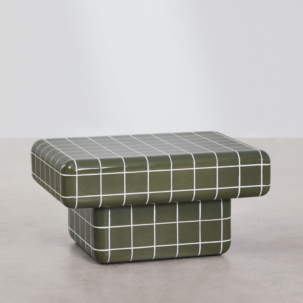 CERO Rectangular Outdoor Coffee Table, Green Cement (Option 2)
