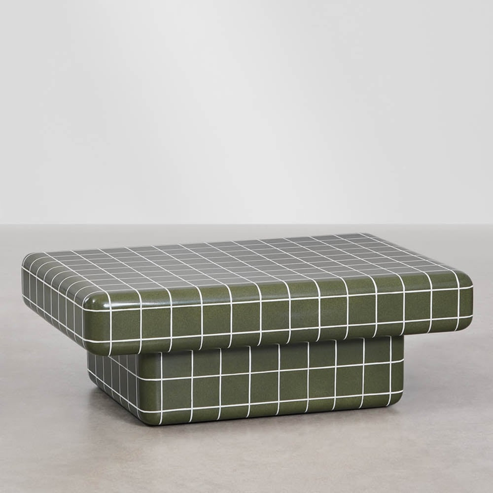 Rectangular Outdoor Coffee Table CERO, Green Cement (1 variant)