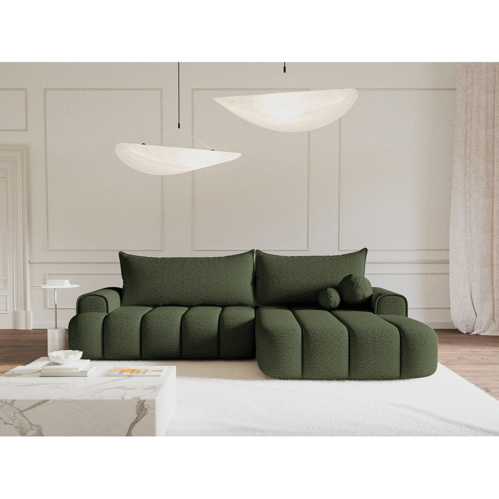 Kampinė sofa-lova DANDELINO, chaki, dešinė