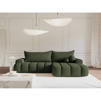 Kampinė sofa-lova DANDELINO, chaki, dešinė