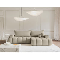 Kampinė sofa-lova DANDELINO, šviesiai smėlinė, dešinė