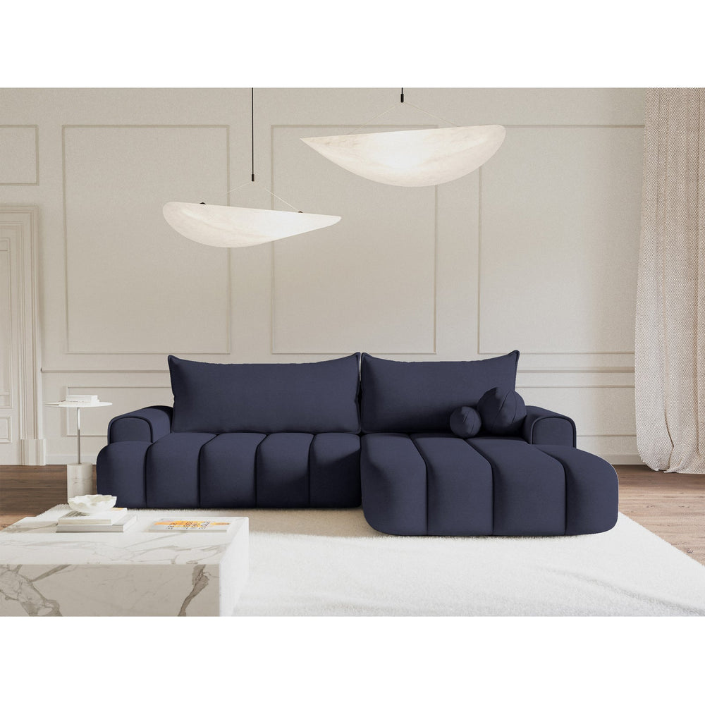 Kampinė sofa-lova DANDELINO, tamsiai mėlyna, dešinė