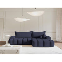 Kampinė sofa-lova DANDELINO, tamsiai mėlyna, dešinė