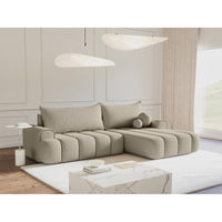 Kampinė sofa-lova DANDELINO, šviesiai smėlinė, dešinė