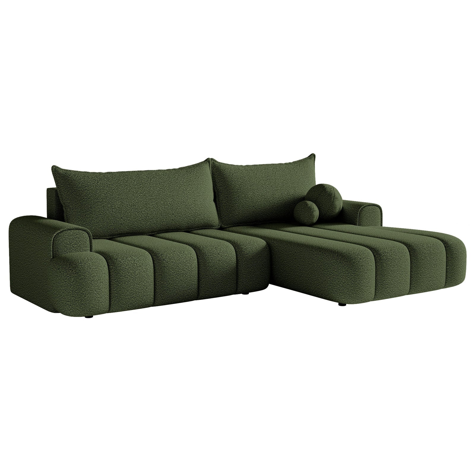 Kampinė sofa-lova DANDELINO, chaki, dešinė