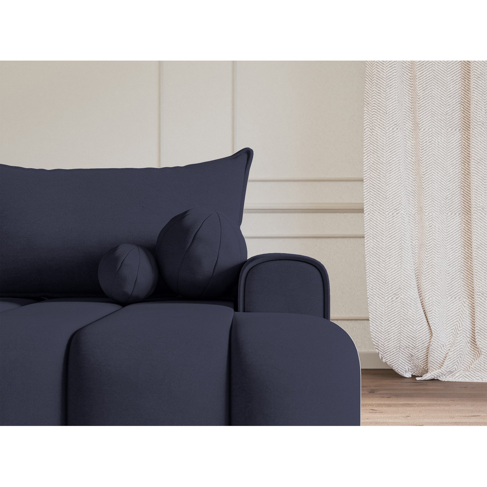 Kampinė sofa-lova DANDELINO, tamsiai mėlyna, dešinė
