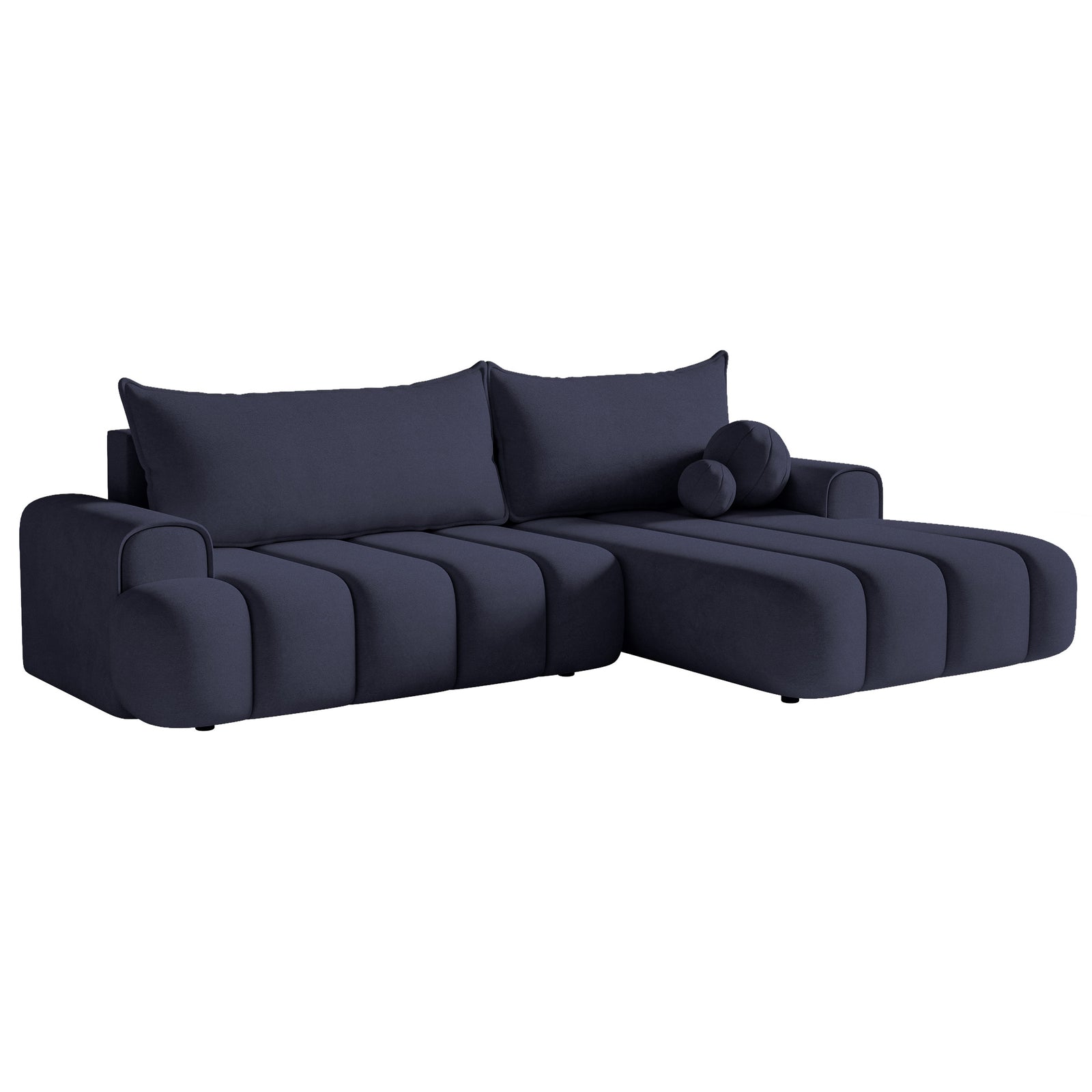 Kampinė sofa-lova DANDELINO, tamsiai mėlyna, dešinė