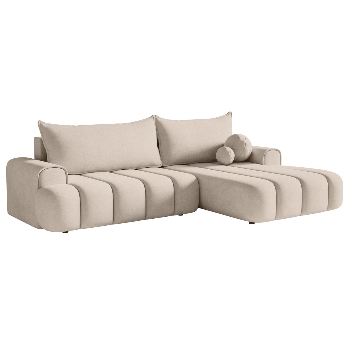 Kampinė sofa ELIN, pilkai smėlinis veliūras
