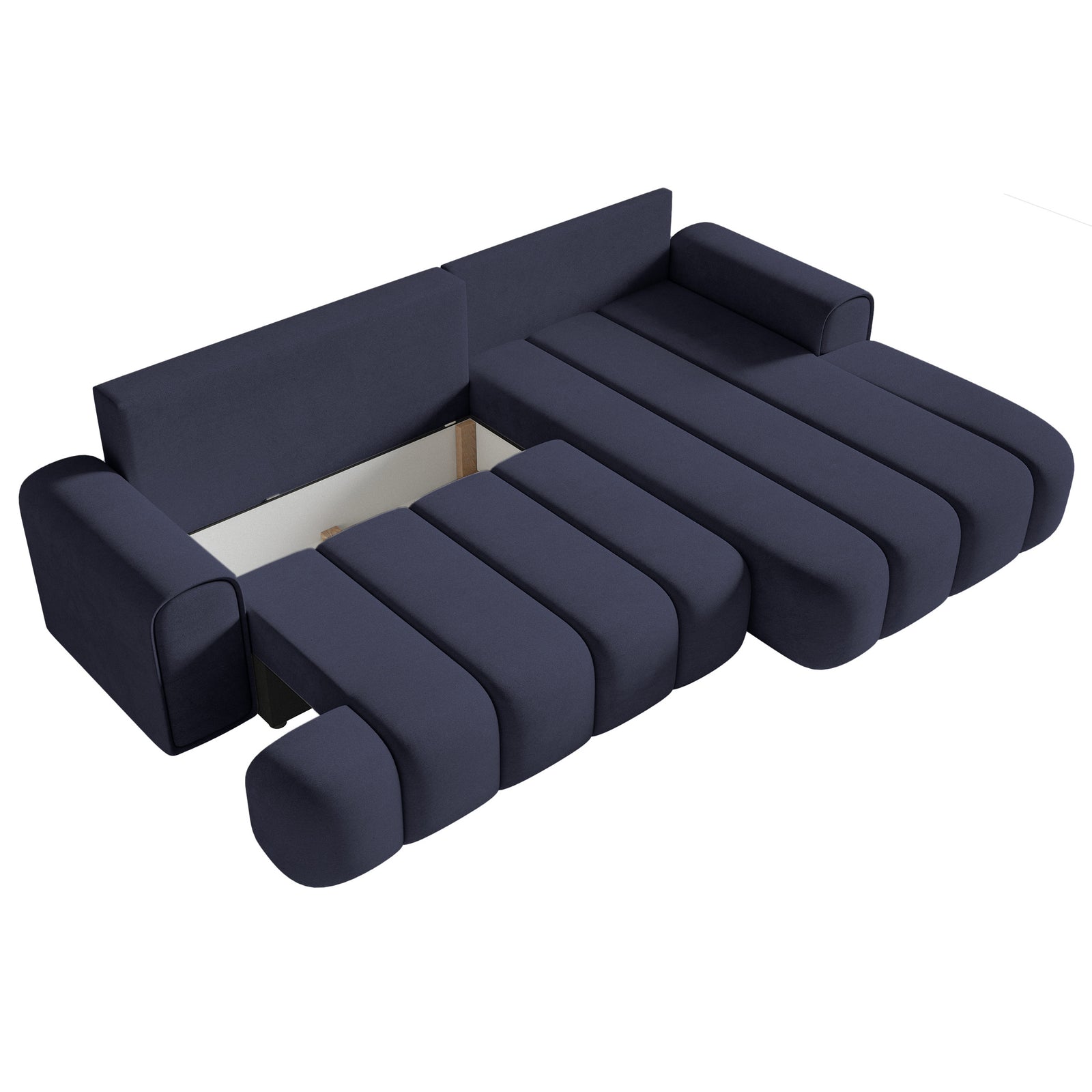 Kampinė sofa-lova DANDELINO, tamsiai mėlyna, dešinė