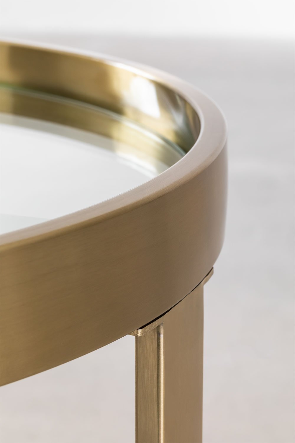 Šoninis staliukas AELDUA, stiklas ir plienas