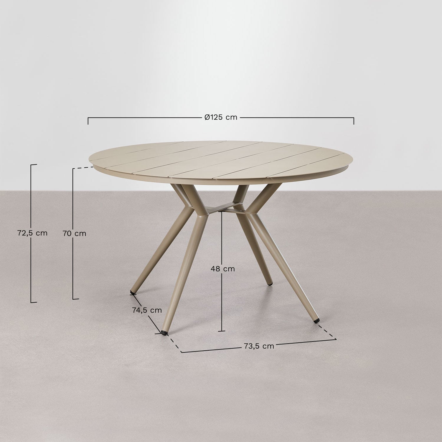 Outdoor set VALERIE, round table, 6 chairs, white