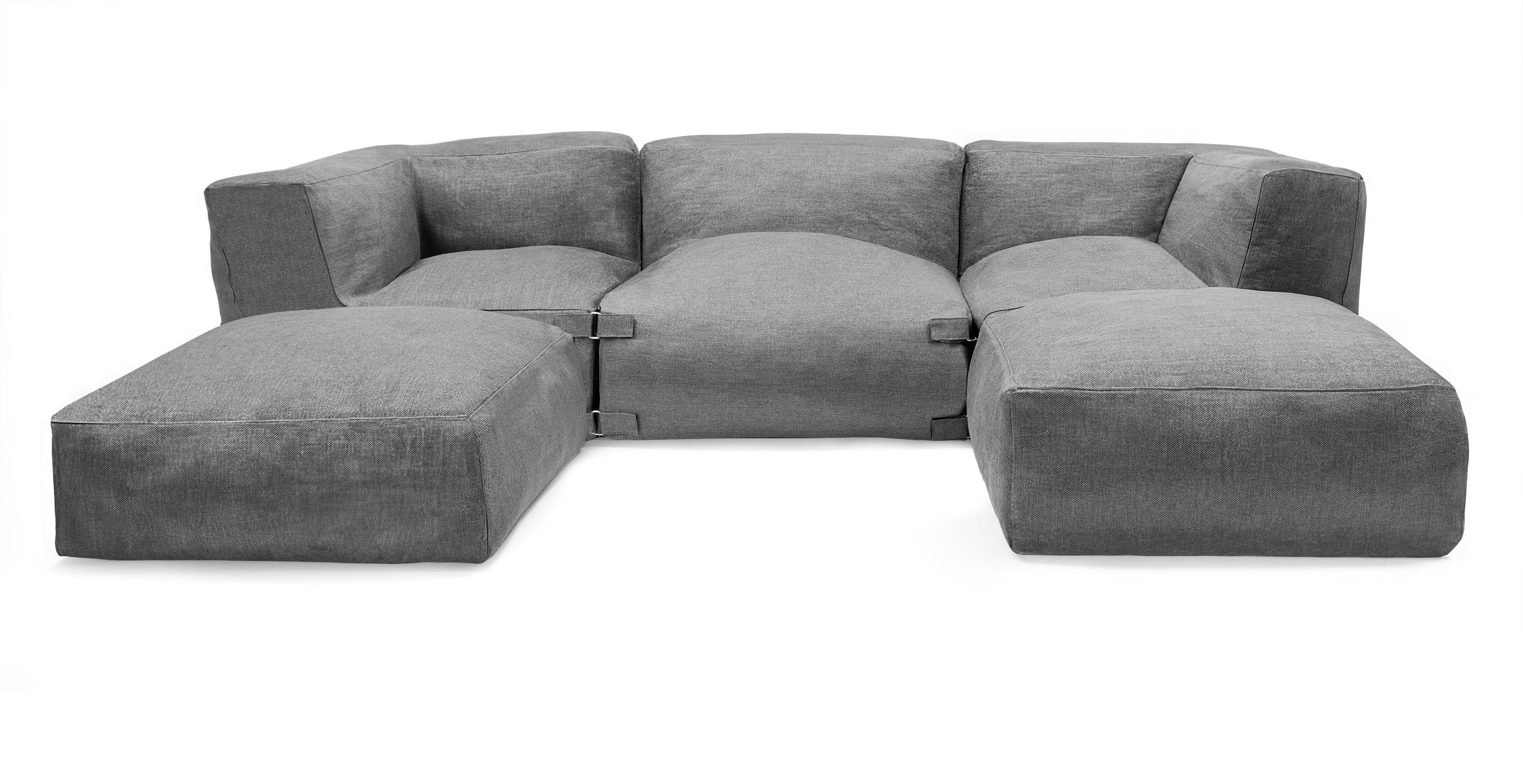 Pouffe ZILIST, grey, with cover