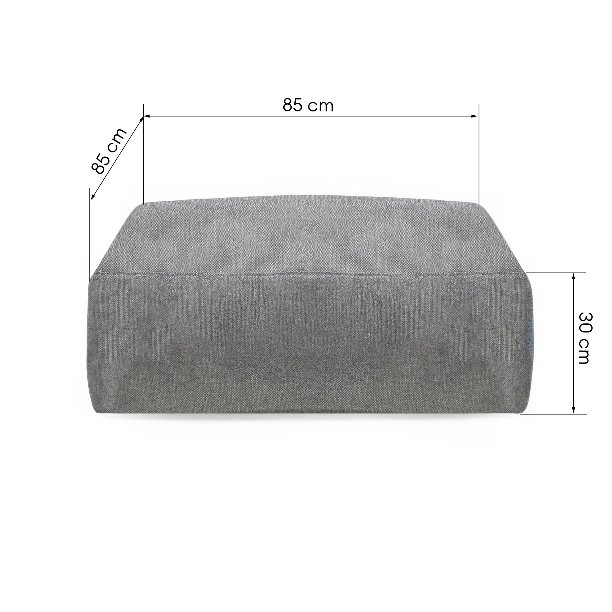 Pouffe ZILIST, grey, with cover