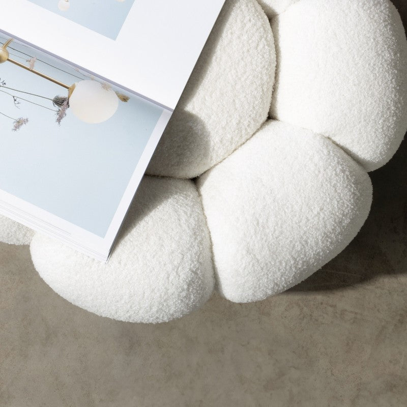 Pufas PERUGINA, baltas, boucle