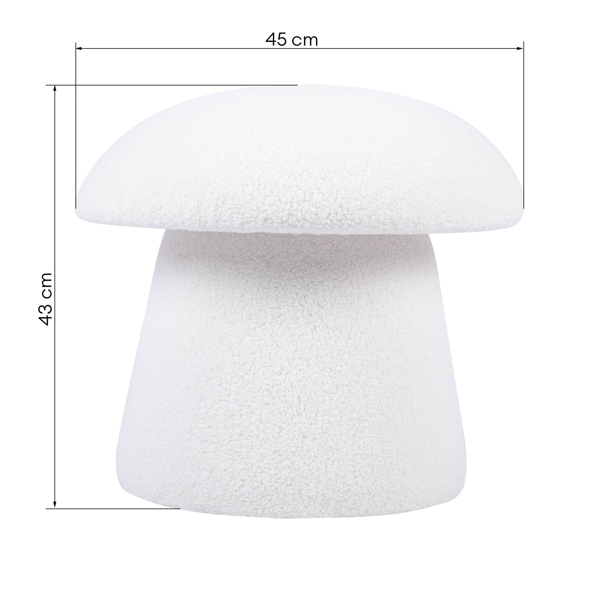 Pufas CASQUE, baltas buklė, suapvalintas